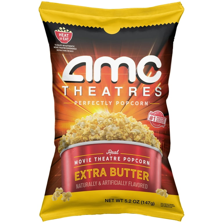 (2 pack) AMC Theatres Ready to Eat Popcorn, Extra Butter