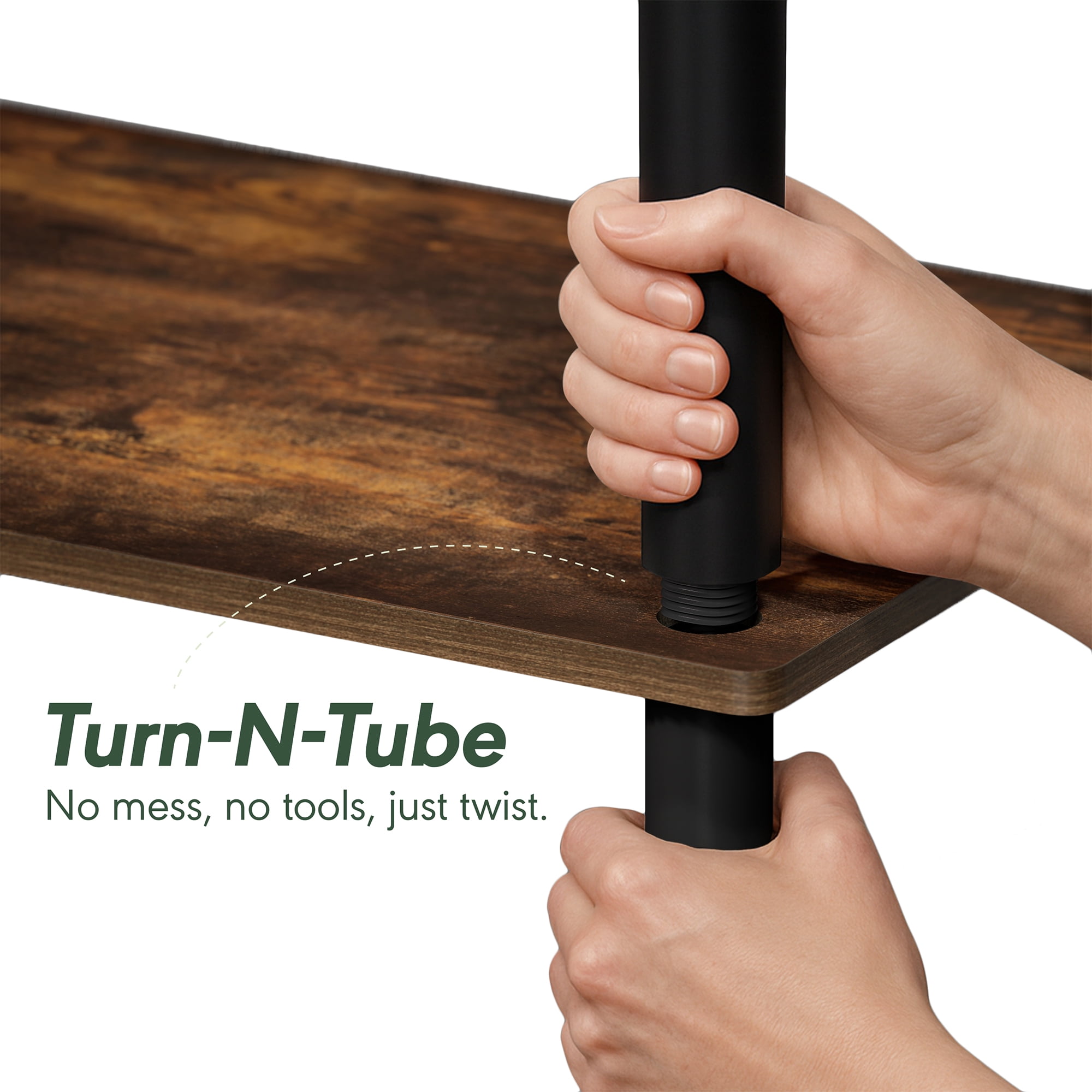Furinno HOME 23.6 Wide Gaming Desk with Keyboard Tray Amber Pine