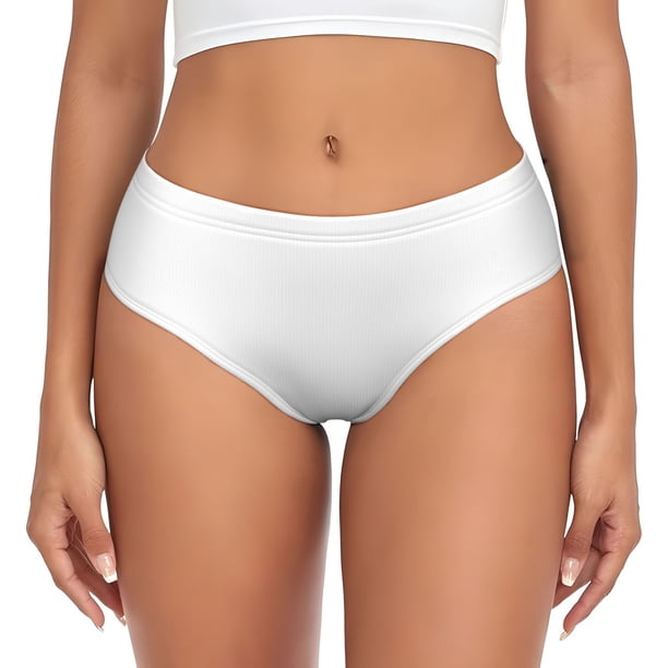 Fotbe White Calzones Estampados para Mujer – Ropa Interior de Algodón, Cómoda, Suave y Elástica-Medium
