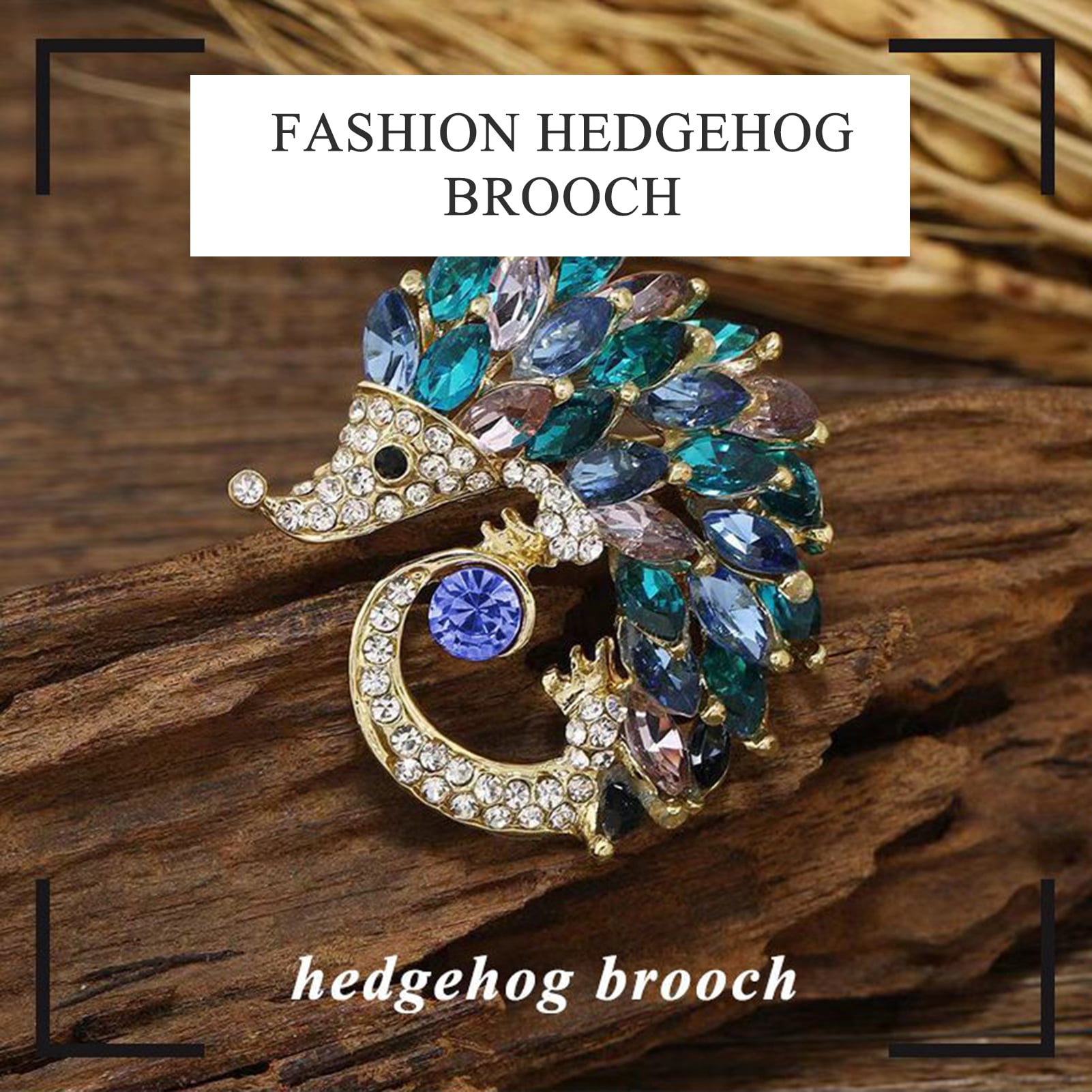 Broche en métal doré hérisson - Jeronine Vintage