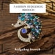 thumbnail image 4 of Broche pequeño y exquisito de erizo con diamantes de imitación y cristales, broche de aleación con forma de gota de aceite, 4 of 8