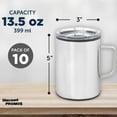 thumbnail image 5 of Wells Stainless Steel Camper Mug 13.5 oz. Set of 10, Bulk Pack - Perfect for Coffee, Soda, Other Hot & Cold Beverages - Silver, 5 of 5