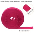thumbnail image 2 of Cintas elásticas de costura Uxcell de 11 yardas, 1-1/2" de ancho, cordón elástico plano para manualidades, rojo rosa, 2 of 6