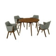 thumbnail image 2 of Arcadia and Renzo 48" Round Charcoal and Walnut Wood 5 Piece Dining Set, 2 of 8