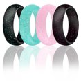 thumbnail image 1 of Bangcool 4PCS Silicone Ring Fashion Shimmering Powder Wedding Ring Couple Ring, 1 of 10
