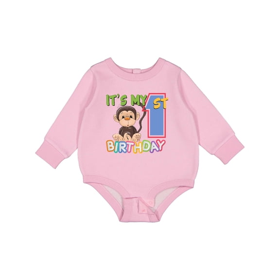 Inktastic Monkey First Birthday Baby Fleece Bodysuit