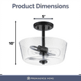 thumbnail image 5 of Prominence Home Viktoria 13" Bronze Semi Flush Mount Light with Clear Glass Shade, 5 of 5