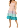 thumbnail image 1 of INSPIRE CHIC Vestido Midi de Verano para Mujer con Tirantes Ajustables y Escote en V, Vestido Boho de Fiesta y Playa, Maxi Vestido Rosa M, 1 of 6
