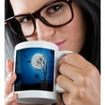thumbnail image 2 of 3dRose, A Haunted Halloween Tree Against A Full Moon With Bats and Hanging Pumpkins. , 15oz Mug, 2 of 7