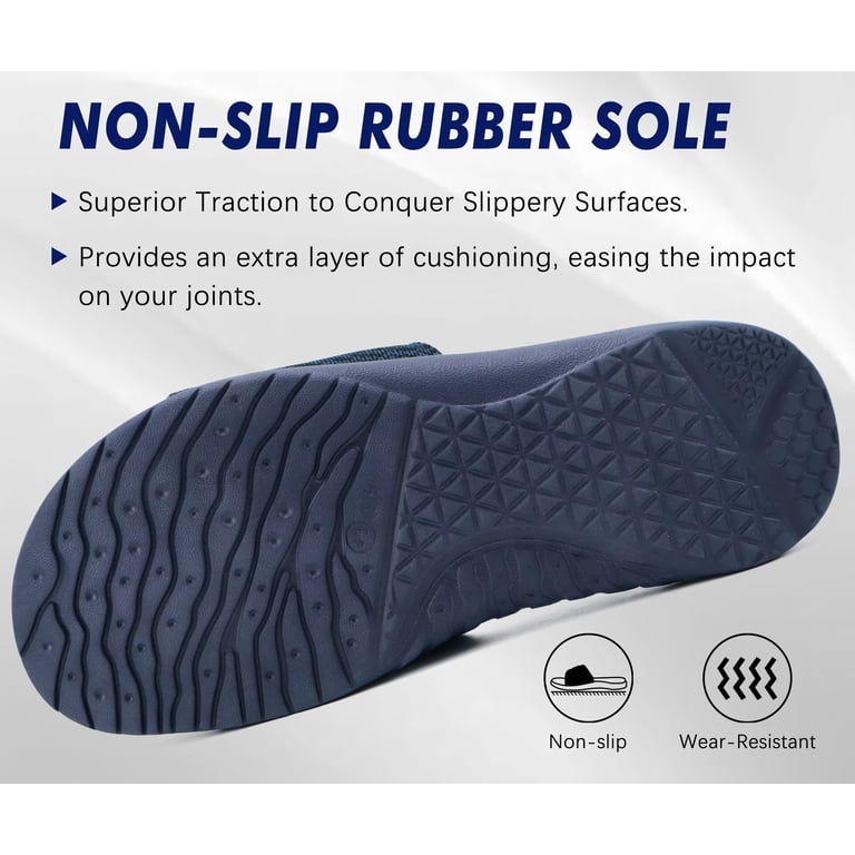 Men\'s Dark Blue Adjustable Orthotic Plantar Fasciitis Open Toe Sandal Shoes ONCAI Mens Sandals Adjustable Straps Orthotic Plantar  main image 3