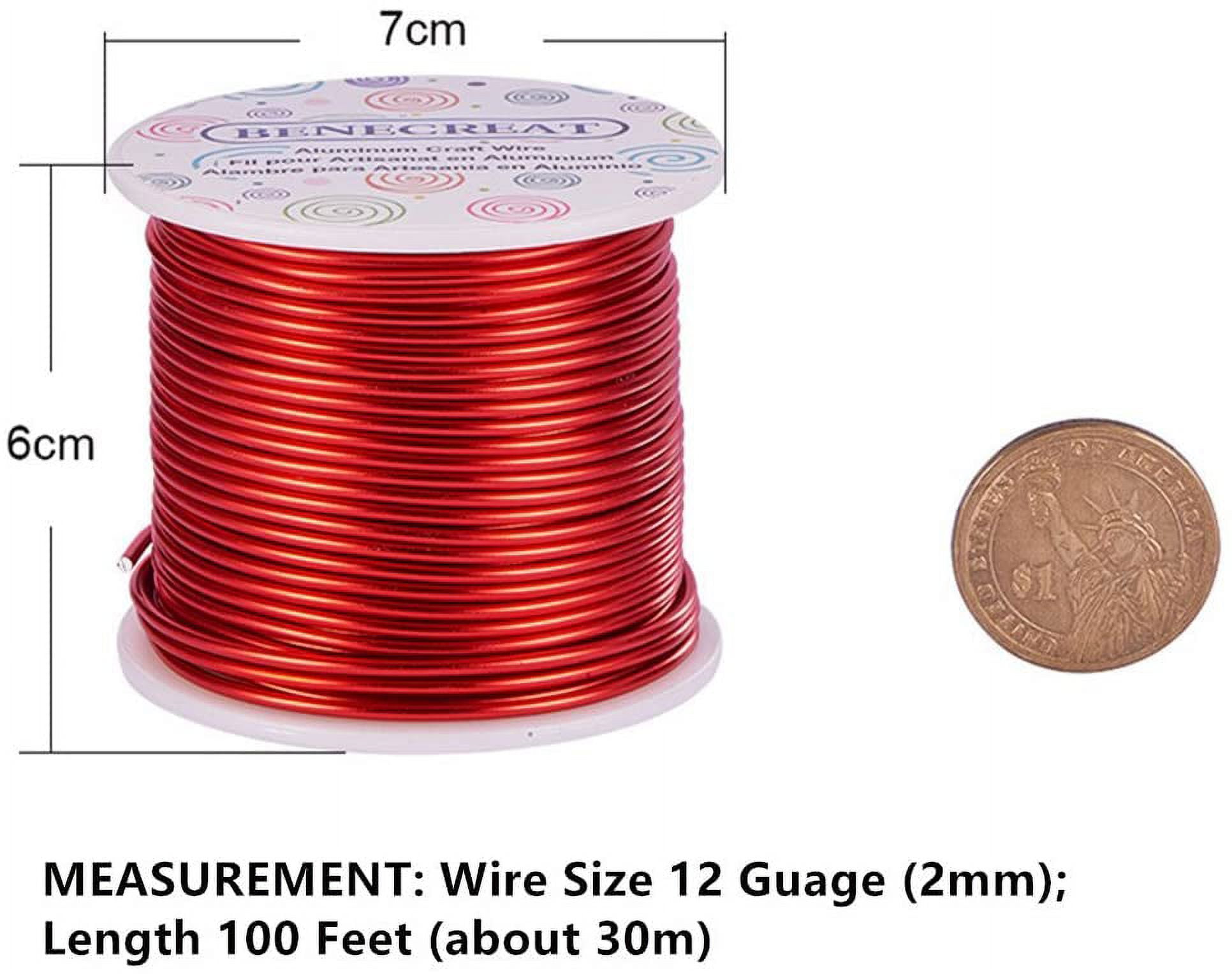 12 Gauge 100FT Tarnish Resistant Jewelry Craft Wire Bendable Aluminum  Sculpting Metal Wire for Jewelry Craft Beading Work LightBlue