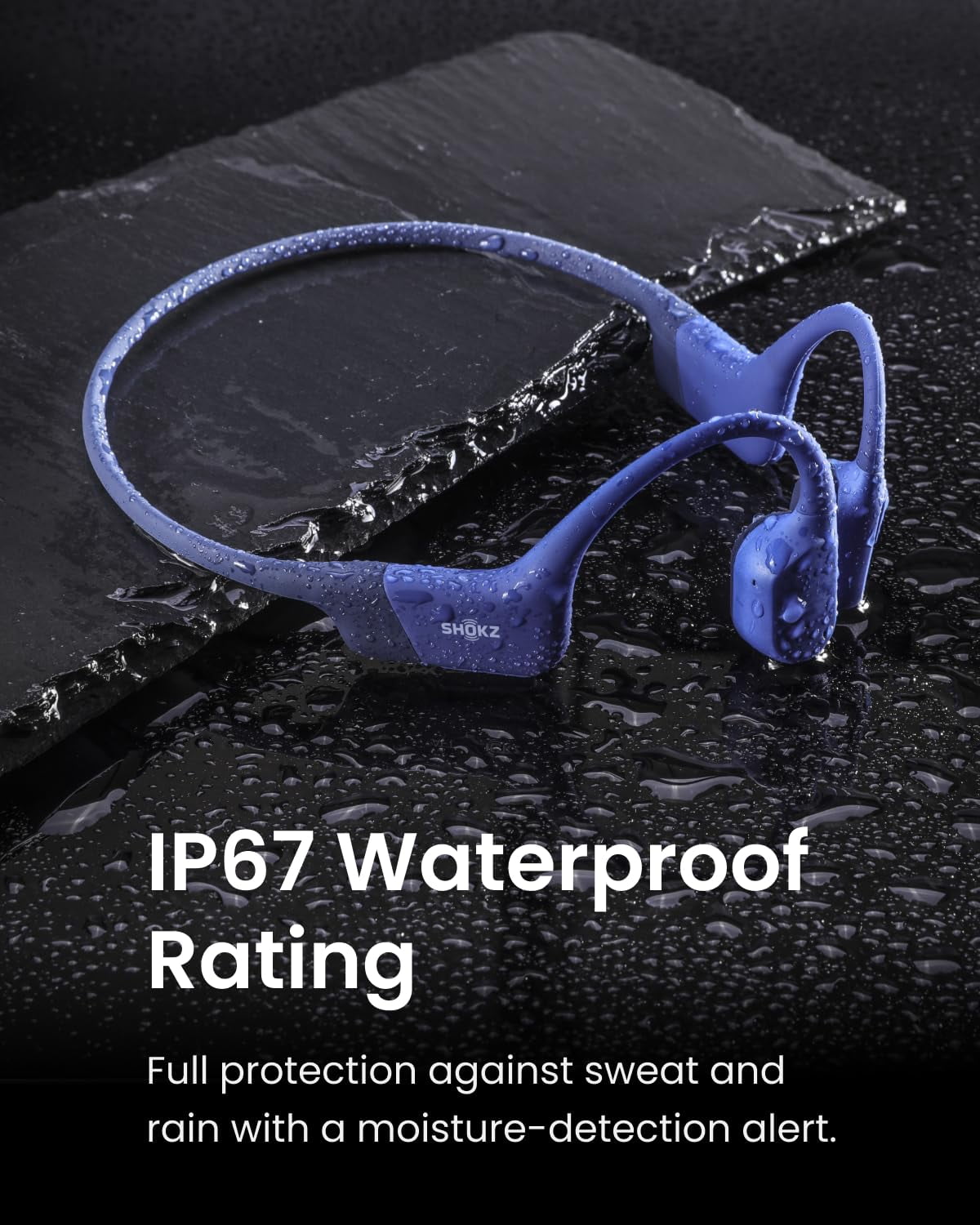Restored Shokz OpenRun Bone Conduction Waterproof Bluetooth Headphones for Sports(Formerly Aeropex), Blue(Refurbished)