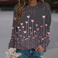 thumbnail image 2 of Gibobby Sudadera sin capucha y ocio Sudadera con capucha estampada sin capucha con cuello redondo para el día de San Valentín para mujer (Gris, L), 2 of 4