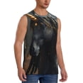 thumbnail image 2 of Daiia Black And Gold White Horse Printed Men's Tank Tops,Casual Soft Sleeveless Gym Muscle Shirts Bodybuilding Tee-, 2 of 8