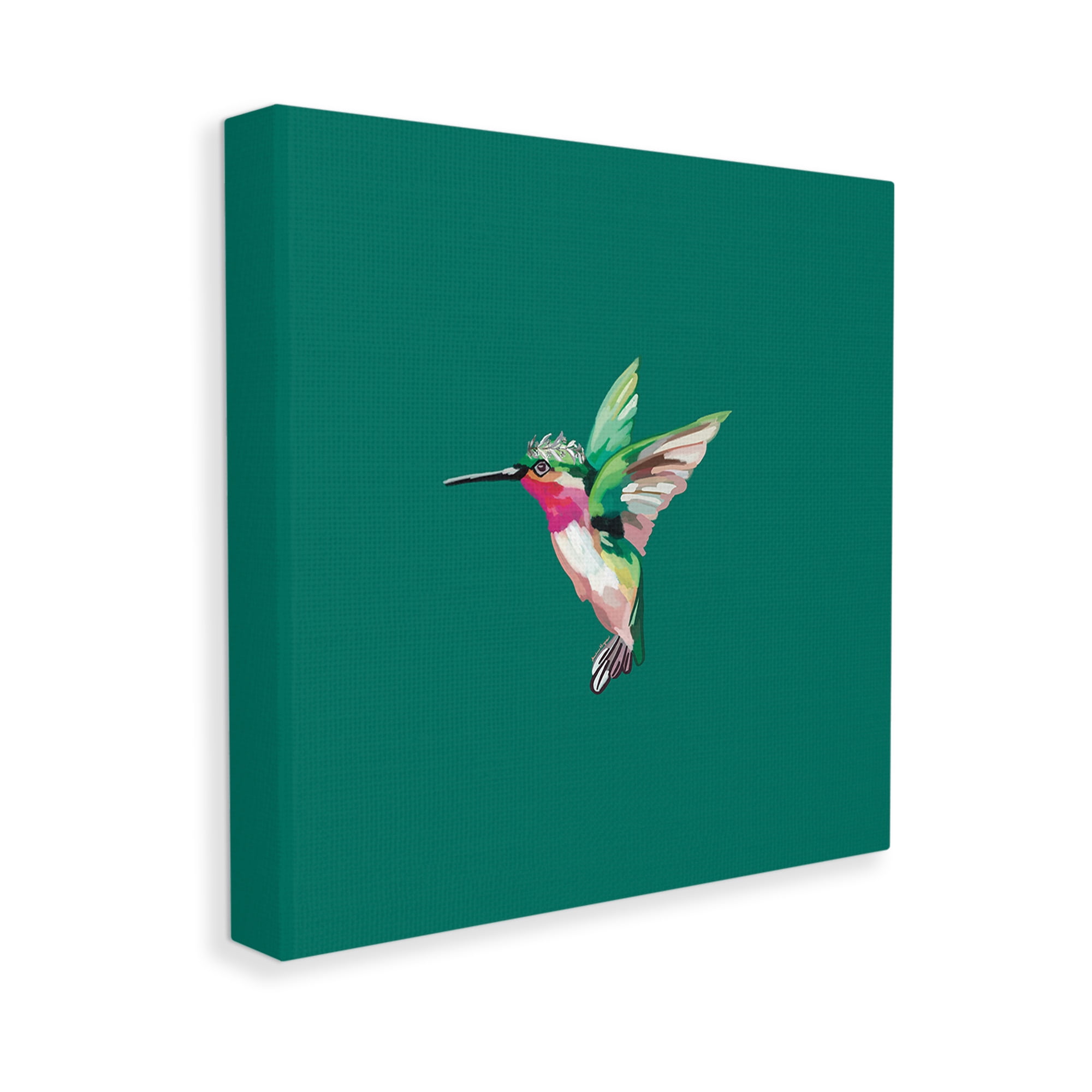 Stupell Industries Hummingbird with Tiara Animals & Insects Painting Gallery Wrapped Canvas Art Print Wall Art, 17 x 17