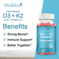 thumbnail image 1 of Gomitas Mulittea de Vitamina D3 y K2 - Favorecen la salud ósea y la absorción de calcio - 60 unidades, 1 of 7