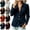 Blue, variant on Women's Dress Jackets Notch Lapel Button Blazer with Long Sleeve Soft Tailored Blazers for Fall Winter Olive Green S