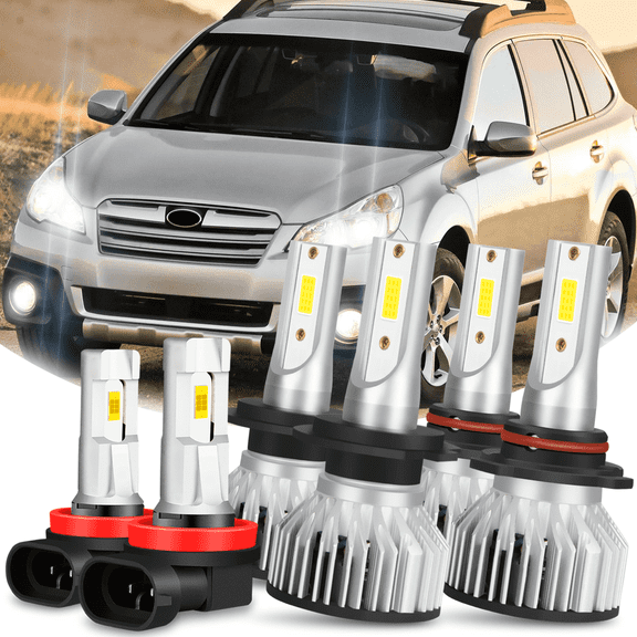 For Subaru Outback 2010-2014 6x 6000k Xenon White LED Headlight Lights Bulbs Kit