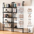 thumbnail image 4 of Librero, 2pzas 5 Layer Wall Mounted Librero Organizador, Open Estante, Horizontal Minimalista, Estantería Simple para Dormitorio, Sala de Estar, Oficina, Invernadero, Cocina, 4 of 4