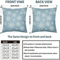 thumbnail image 4 of Light Blue White Winter Snowflakes Pillow Covers 18x18 Set of 2 Christmas Print Decorative Throw Pillows Outdoor Farmhouse Xmas Holiday Seasnoal Pillowcases Cushion Case Decor for Home Sofa Couch Bed, 4 of 4