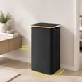 thumbnail image 3 of Norcho 100L Laundry Basket with Lid, Large Foldable Laundry Hamper with Bamboo Handles and Removable Bag, Black, Back to School, 3 of 9