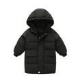 thumbnail image 2 of Godderr Kids Winter Down Coats with Hooded Cotton Mid Long Coat With Pocket Puffer Coat Warm down Jacket for Baby Boys Girls Toddler, 2 of 7