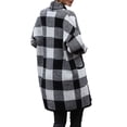 thumbnail image 7 of Arvbitana Women's Long Sleeve Knitted Cardigan Plaid Print Front Open Sweater Loose Soft Coat Casual Outwear for Spring Autumn, 7 of 7