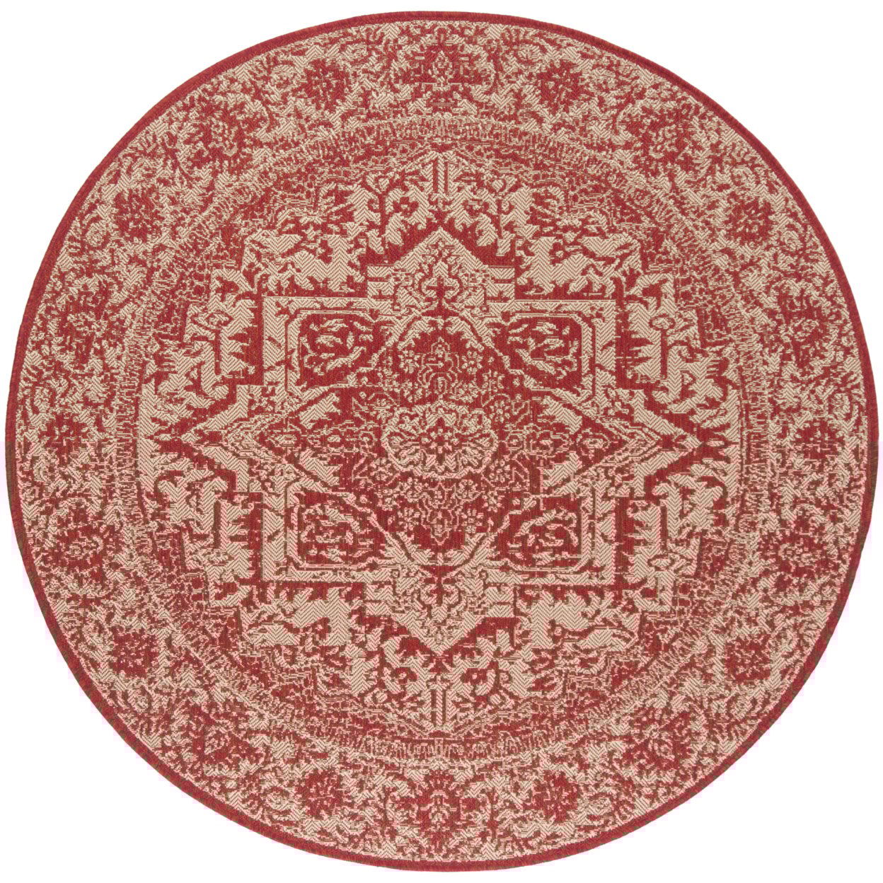 thumbnail image 5 of SAFAVIEH Beach House Orville Indoor/Outdoor Area Rug Red/Cream, 5'3" x 7'6", 5 of 7