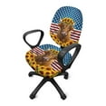 thumbnail image 2 of ZUXONGSY Highland Cow Sunflower Desk Chair Cover 2 Pcs Rotating Chair Cushion Protective Stretch Decorative Fabric Cover Easy to Clean Home Office Chair Decorative Cover 4th of July, 2 of 7