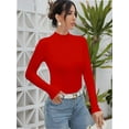 thumbnail image 6 of Womens Scoop Neck Long Sleeve Slim Fit Basic T Shirt, 6 of 6