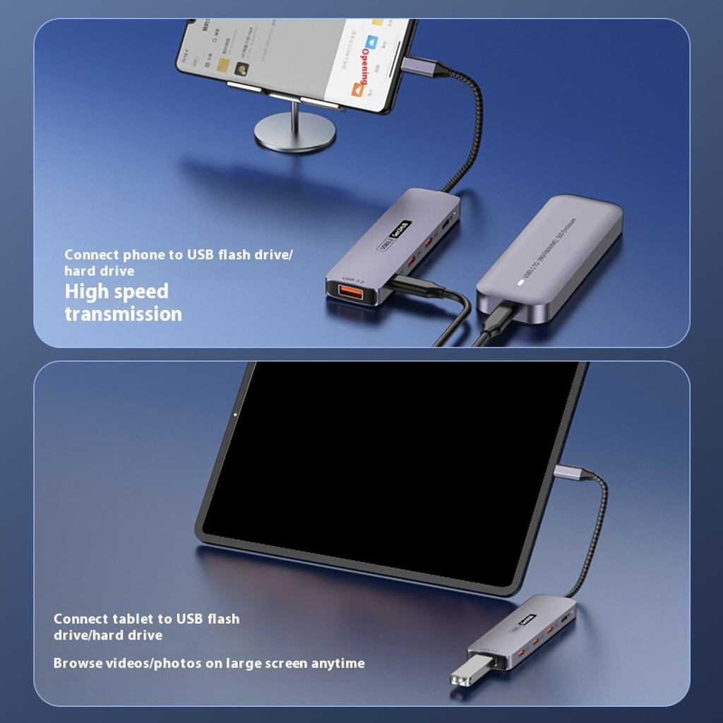 Fast Speed USB C Hubs 10Gbps PD100W 140W Power USB 3.2 Splitter Adapters For Laptop Phone 4K HDTV Connectivitys
