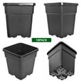 thumbnail image 4 of netuera 5-Pack 9.77 Gallon Square Planter Nursery Pots, Flower Plant Container Injection Molded Plastic Nursery Pots Gardening Pots for Indoor Outdoor Vegetables, Succulents, Black, 4 of 5