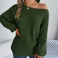 thumbnail image 2 of Lovskoo 2024 Sweaters for Women Long Sleeve Casual Solid Color Dolman Sleeve Loose Top Sweater Olive Green, 2 of 7