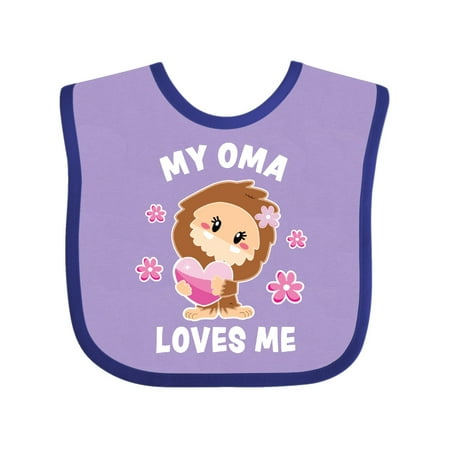 

Inktastic My Oma Loves Me with Bigfoot Gift Baby Girl Bib