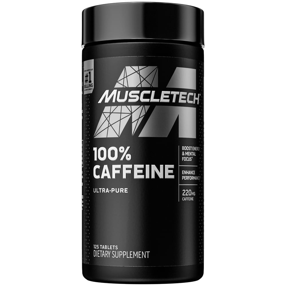 MuscleTech 100 Pure Caffeine Pills, 220mg Caffeine Pill, Energy