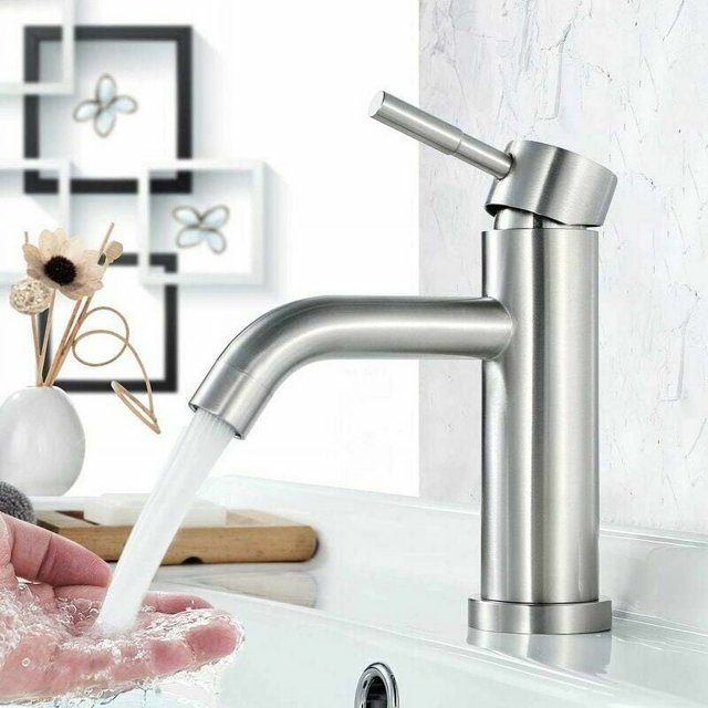 Mezclador de lavabo Grifo para lavabo de acero inoxidable cepillado mate