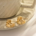 thumbnail image 5 of Pendientes de aro triple para mujer, pendientes de aro triple abiertos divididos en oro, joyería hipoalergénica para mujer, 5 of 5