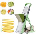 thumbnail image 1 of ONCE FOR ALL Mandolina cortadora de alimentos segura, cortador de verduras ajustable de acero inoxidable,Verde, 1 of 8