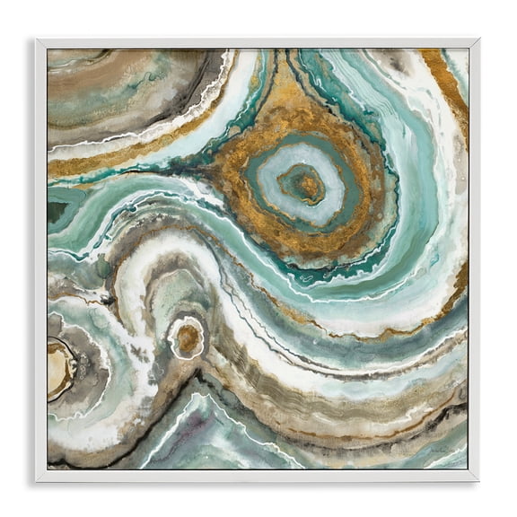 Stupell Industries Modern Swirled Agate Pattern White Framed Giclee Art, 24 x 24, by Liz Jardine