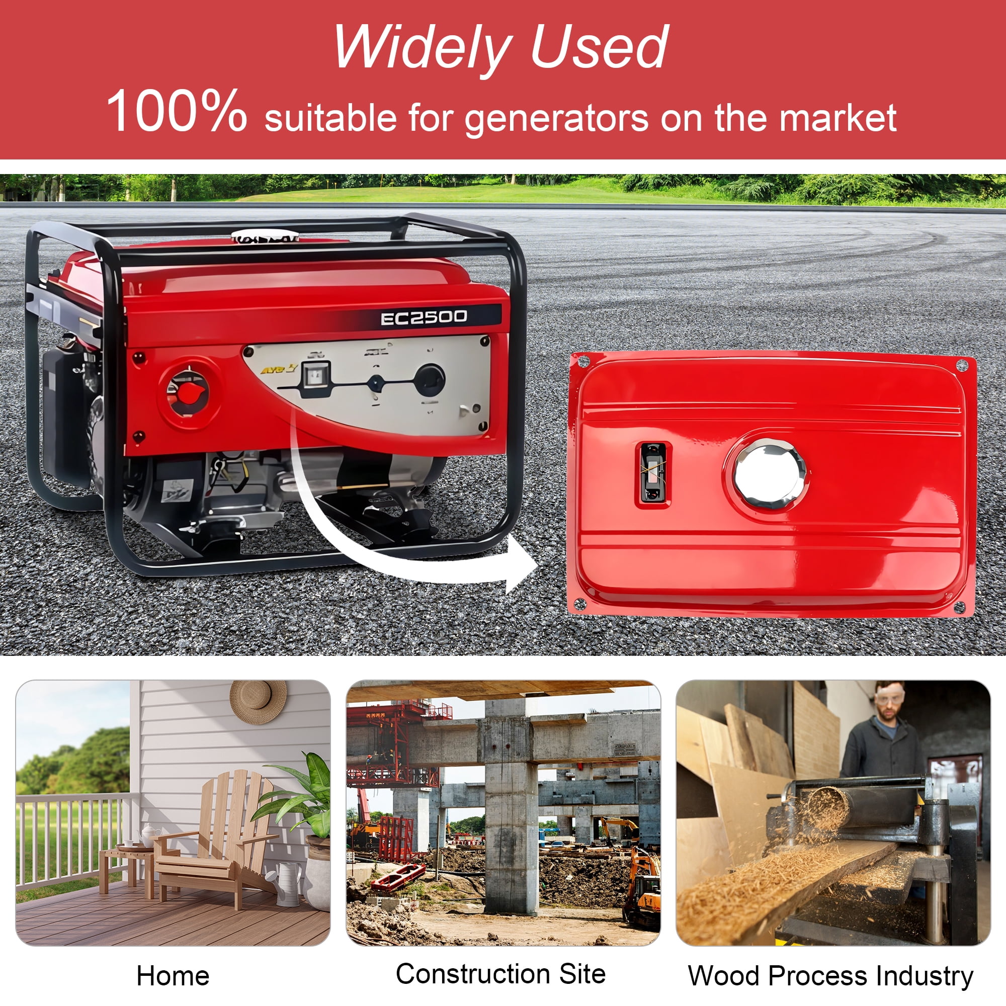 Universal 5 Gallon Gas Tank for Generator, Generator Fuel Tank, Unscrew the tank cap to get all of the accessories