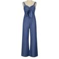 thumbnail image 4 of gakvbuo Jumpsuits For Women Summmer Dressy Wedding Women's Summer Fashion Denim Solid Color Suspender Loose Casual Jumpsuits, 4 of 9