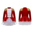 thumbnail image 6 of Aislor Ringmaster Tutu Dress for Girls Long Sleeve Tassel Leotard Dress Ballerina Christmas Costume Size 4-14 A Red 10, 6 of 7