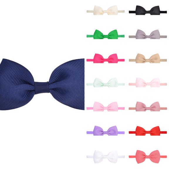 Wdgfv Baby Bows Headbands for Baby Girls – Headband Bows, Hair Bows for Baby Girl, Nylon Baby Girl Bows & Headbands One Size