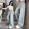 thumbnail image 5 of HXWCHs Girls Canvas Pants Classic Stretch Denim Pants Five Pocket Design Comfortable Casual Trousers for Everyday Play School Wear 5-6 Years Light Blue, 5 of 8