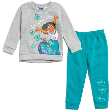 

Disney Encanto Mirabel Toddler Girls Fleece Sweatshirt and Pants Set Gray / Blue 5T