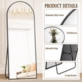 thumbnail image 4 of Mirrasia 71.3" x 26" Arched Full Length Mirror Floor Mirror with Stand，Black, 4 of 8