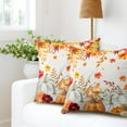 thumbnail image 3 of Pumpkin Maple Leaf Fall Pillow Covers Autumn Orange Fallen Leaves Floral Decorative Throw Pillow Covers 20x20 Set of 2 Seasonal Holiday Harvest Pillow Cases Thanksgiving Decor for Home Couch Sofa, 3 of 6