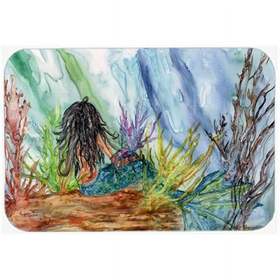 Black Haired Mermaid Water Fantasy Mouse Pad, Hot Pad or Trivet
