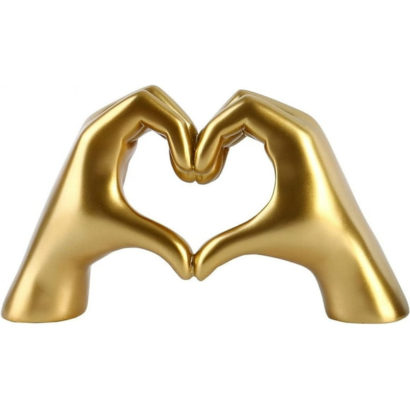 Golden Gesture Decoration, Love Finger Statue Modern, Modern Art Sculpture Personalized Finger Home Decoration, Creative Wedding Home Desktop Decoration
