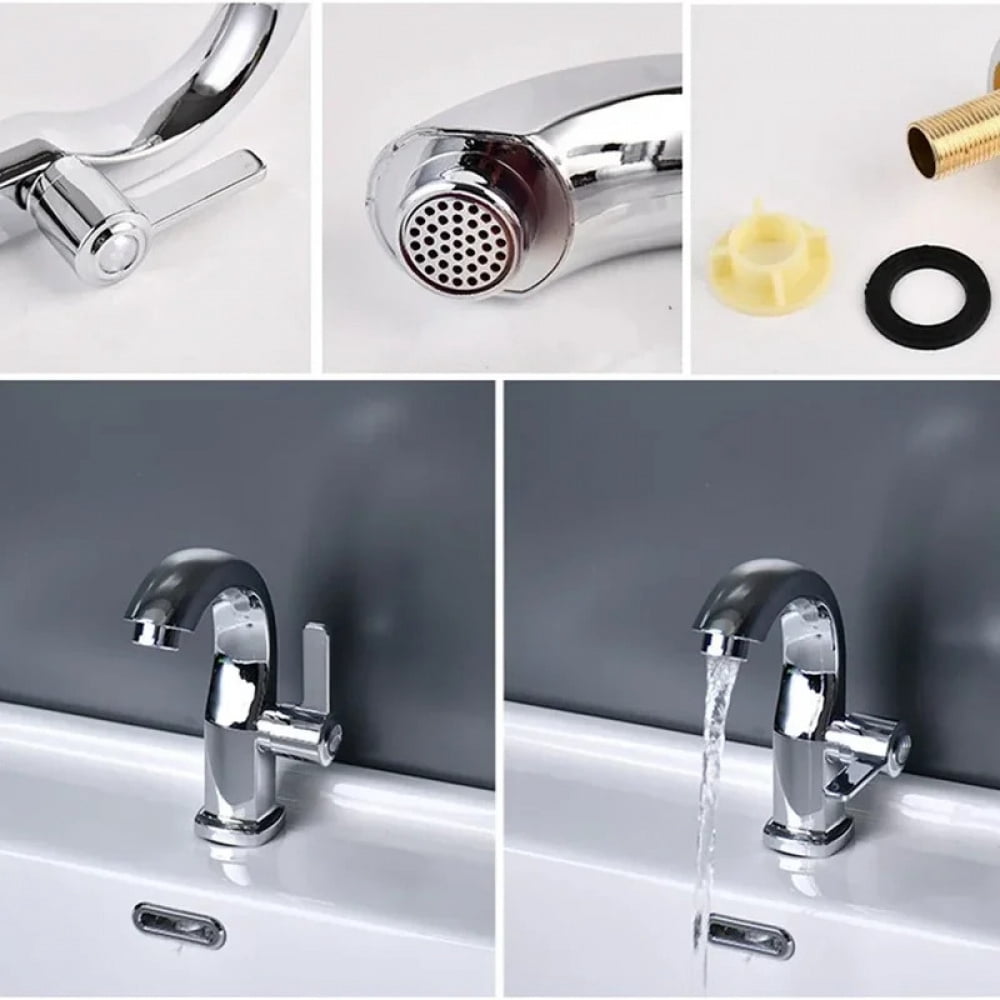 Bathroom Basin Faucet with ABS Water Purifier Single Lever Hole Tap Cold Water Only for Bathroom and Kitchen Deck Mounted Sink